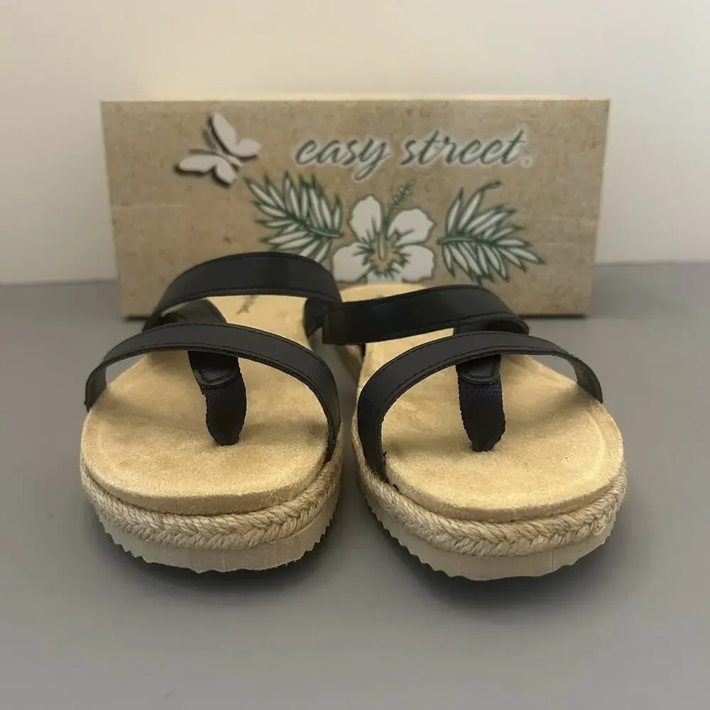 Easy Street Song Navy Blue Synthetic Slide Sandals Shoes Women's Size 7 WW